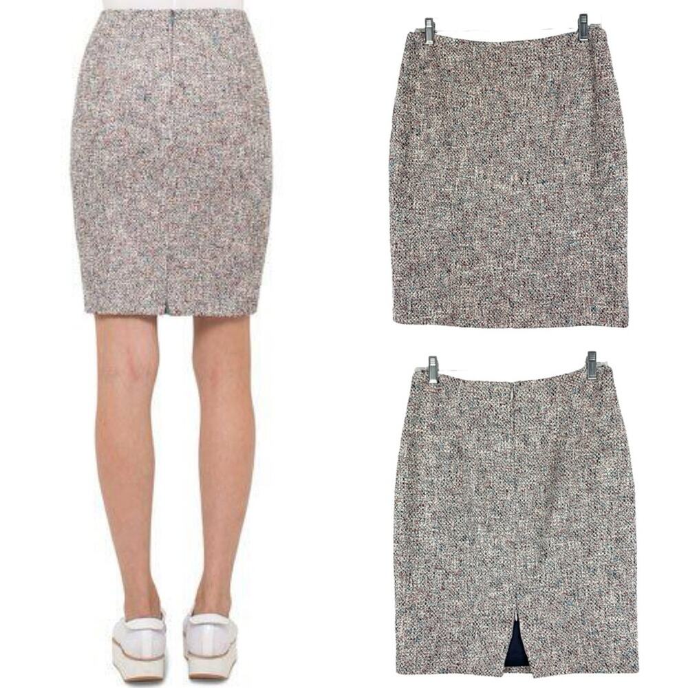 Akris Punto Multi Color Tweed Speckled Pencil Skirt - Office Professional Dressy